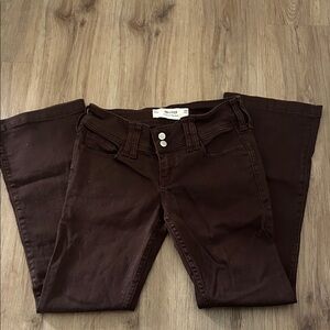 Hollister Dark Brown Low-Rise Bootcut Jeans
